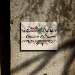 Wooden Floral Name Plate | Personalized