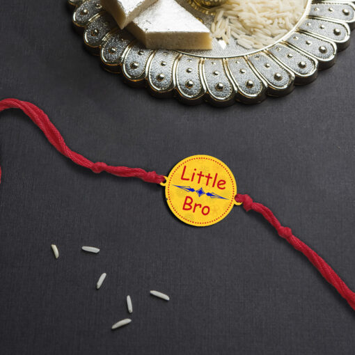 Wooden Little Bro Rakhi - Image 2
