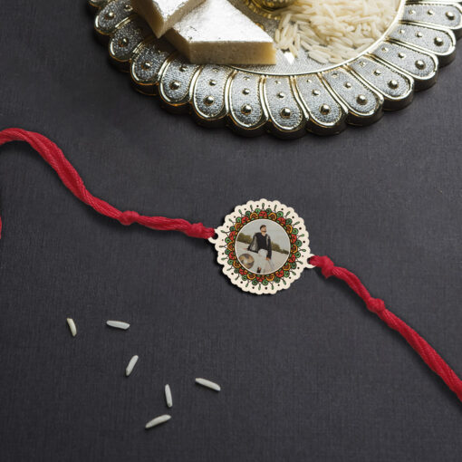 Personalized Mandala Photo | Wooden Rakhi - Image 2