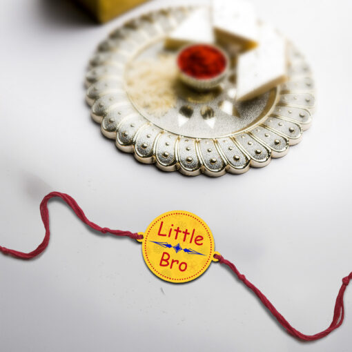 Wooden Little Bro Rakhi - Image 3