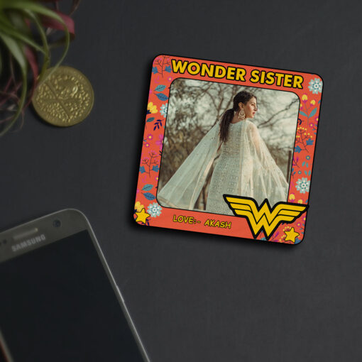 Personalized Sister Fridge Magnet | Wooden - Image 3
