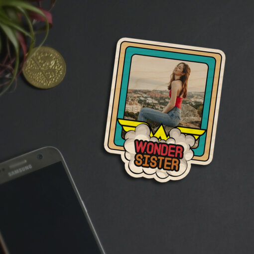 Personalized Sister Fridge Magnet | Wooden - Image 3