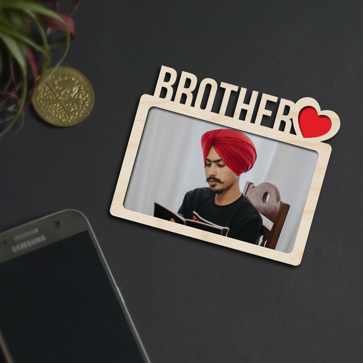 Brother Fridge Magnet | Personalized Wooden | 4*3.5 inches - Image 2