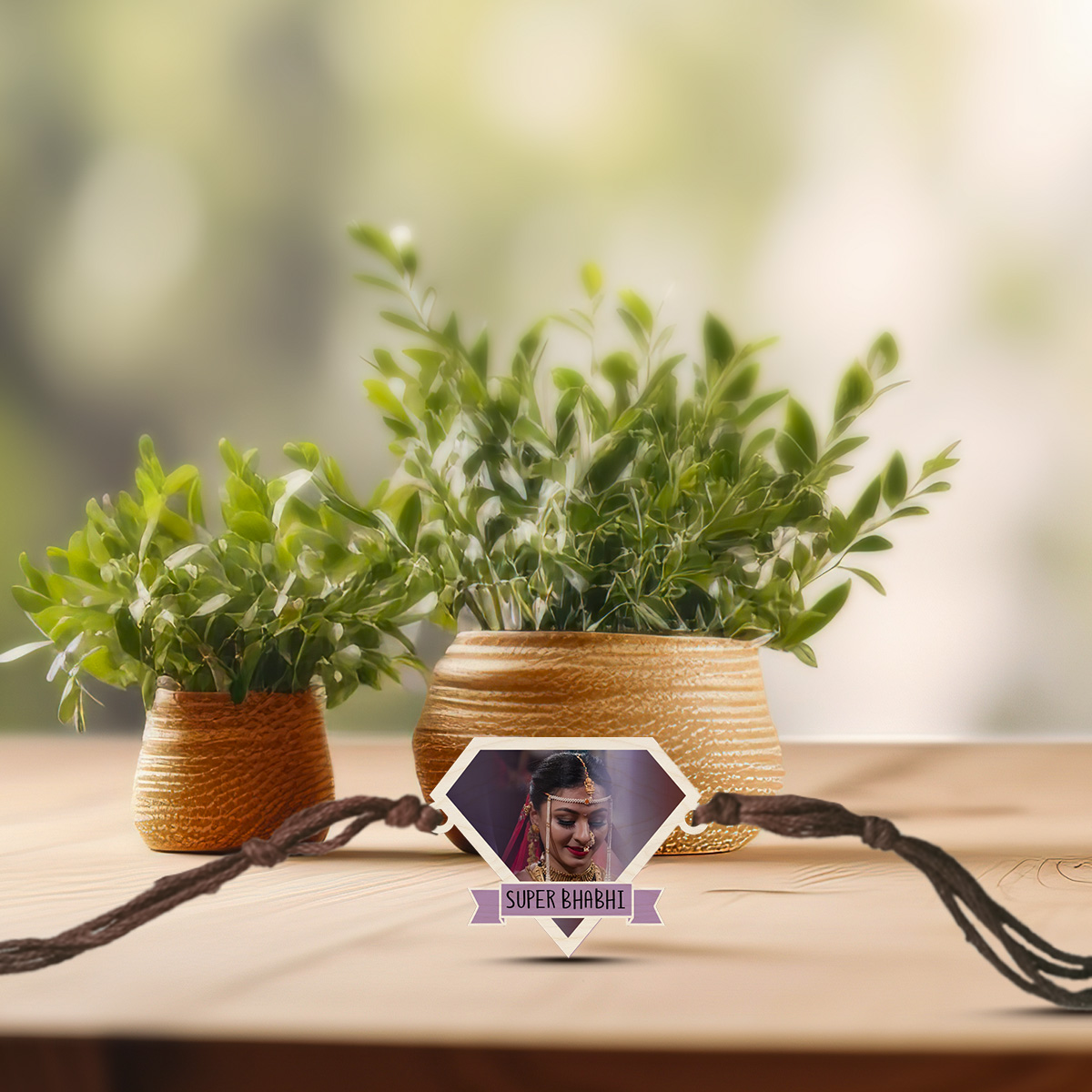 Super Bhabhi Wooden Rakhi - Image 3