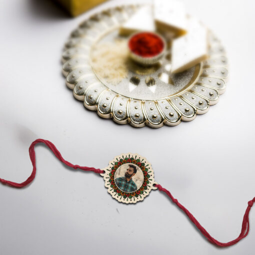 Personalized Mandala Photo | Wooden Rakhi - Image 3