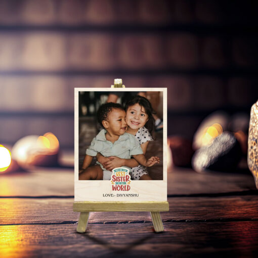 Best Sister Wood Print With Easel Stand | Personalized
