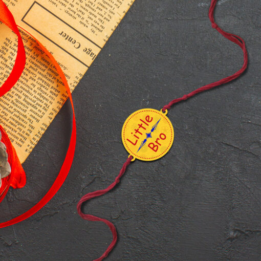 Wooden Little Bro Rakhi - Image 4