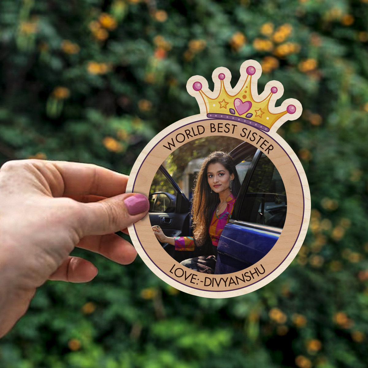 Personalized Sister Magnet | Wooden - Image 4