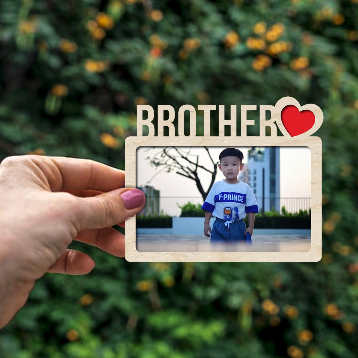 Brother Fridge Magnet | Personalized Wooden | 4*3.5 inches - Image 3