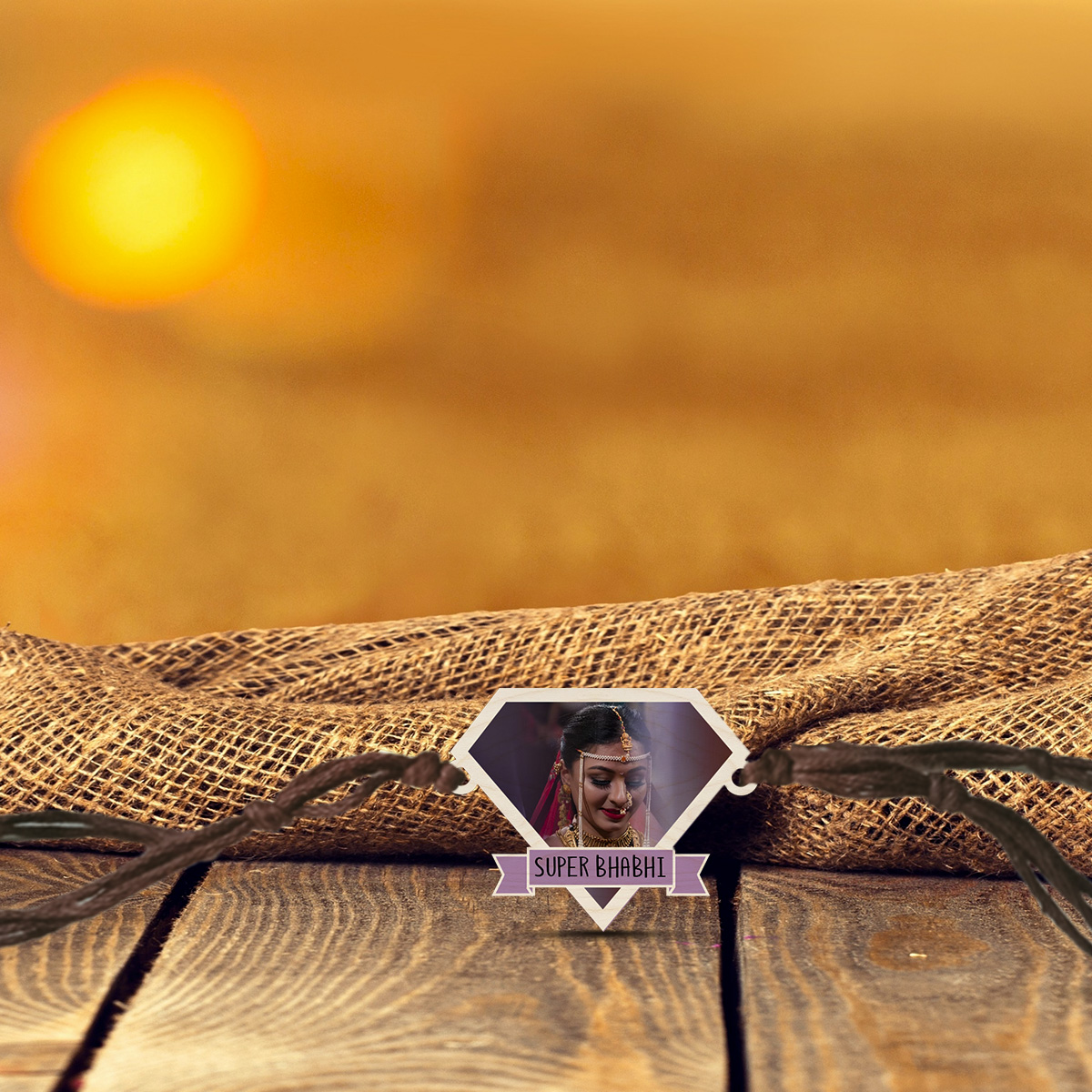 Super Bhabhi Wooden Rakhi - Image 4