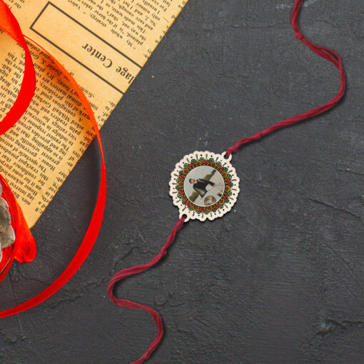 Personalized Mandala Photo | Wooden Rakhi - Image 4