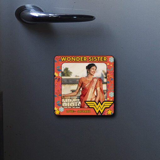 Personalized Sister Fridge Magnet | Wooden