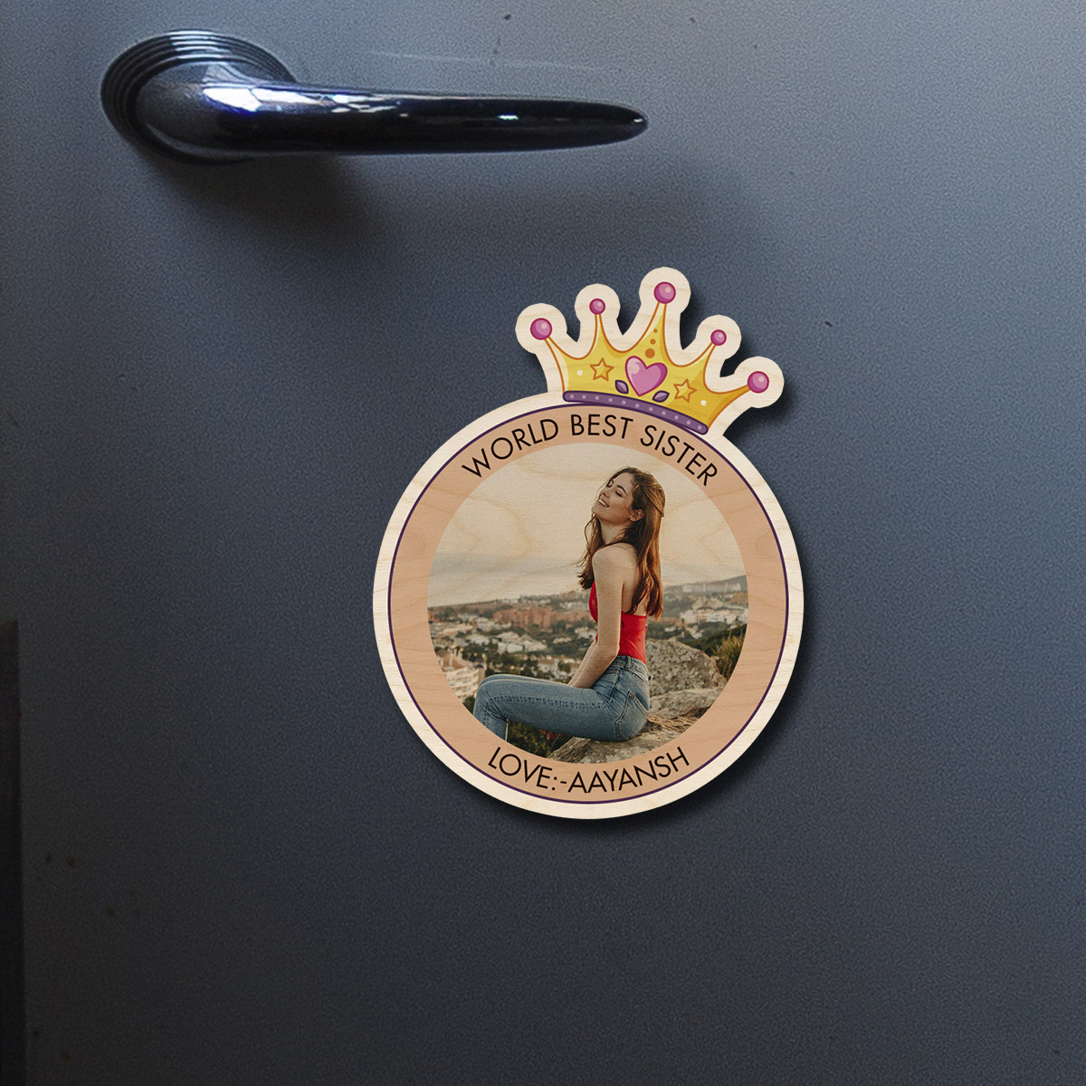 Personalized Sister Magnet | Wooden - Image 5