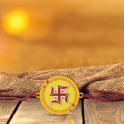 Swastik Wooden Rakhi | Personalized