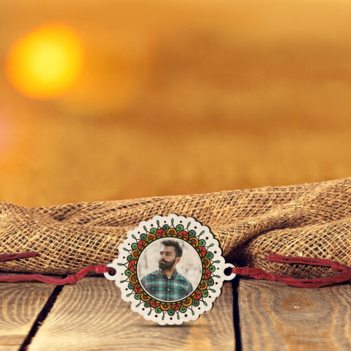 Personalized Mandala Photo | Wooden Rakhi - Image 5