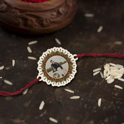 Personalized Mandala Photo | Wooden Rakhi