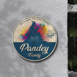 God Krishna Theme Name plate | Wooden 3D