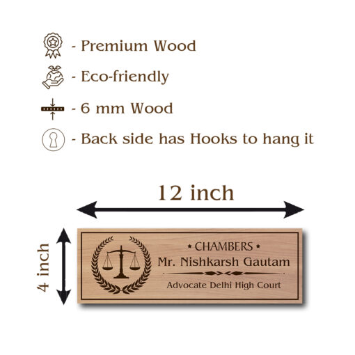 Advocate Name Plate for Door | Personalized - Image 6