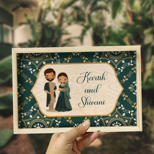Floral Wooden Name plate With Frame | Personalized