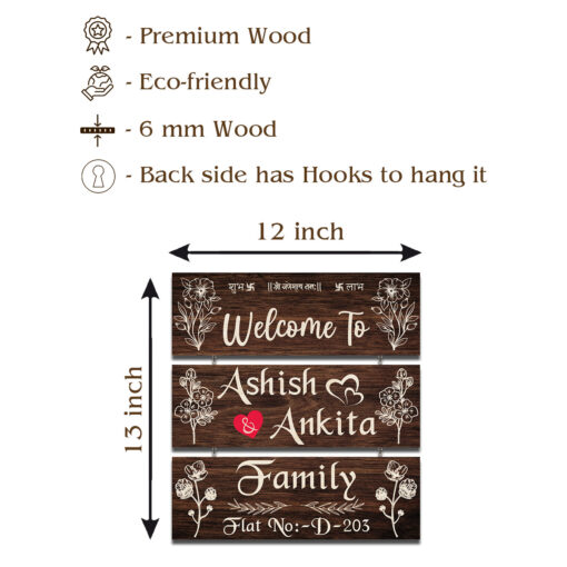 Welcome To Family Personalized Wooden Name plate - Image 6