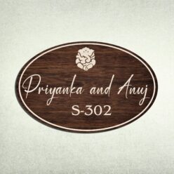Personalized Oval Floral Wooden Name plate
