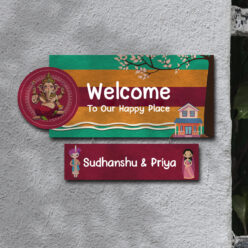 Divine Ganesha Name plate | Wooden