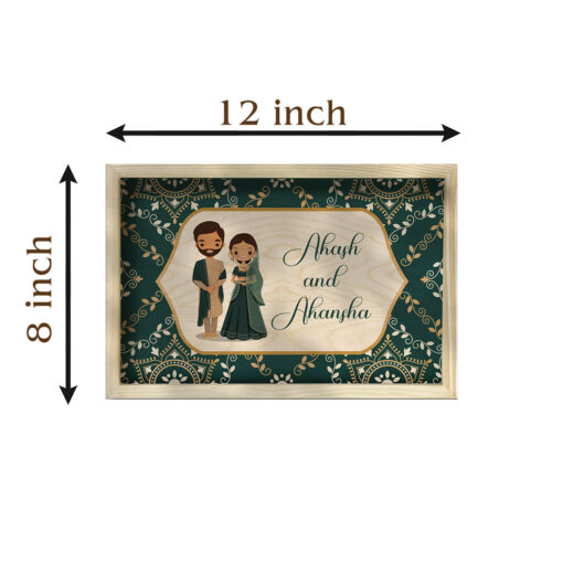 Floral Wooden Name plate With Frame | Personalized - Image 6