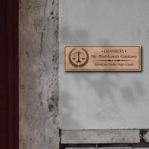 Advocate Name Plate for Door | Personalized - Image 2