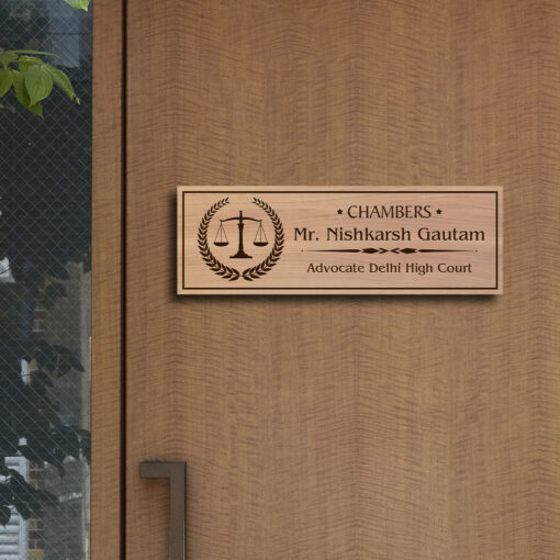 Advocate Name Plate for Door | Personalized