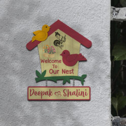 Our Nest Wooden Name plate | Personalized