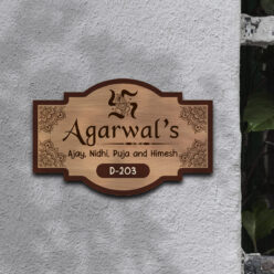 Auspicious Wooden Name Plate For House | Personalized