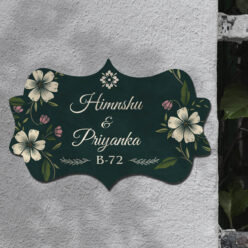 Floral Wooden Name plate For Doors | Personalized | 14*9 inches