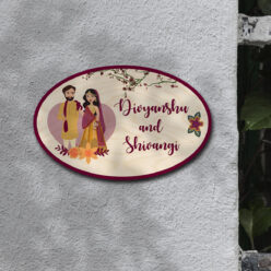 Personalized Couple Name plate | Wooden
