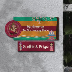 Divine Ganesha Name plate | Wooden