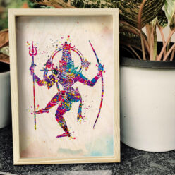 Lord Shiva watercolor wooden print