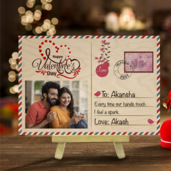 Valentine Wooden Postcard | Personalized | 6x4.5 inches