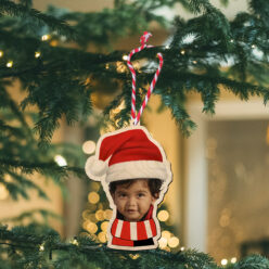 Photo Festive Christmas Wooden Ornament | Customized & Personal | 5x3 Inch