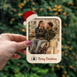 Festive Christmas Photo Wooden Fridge Magnet | Customized & Personal | 4x3 Inch
