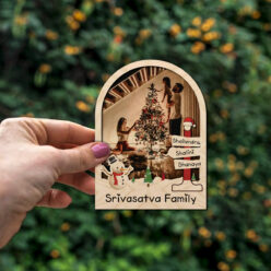 Festive Christmas Magnet | Customized & Personal | Wooden | 4x3 Inch