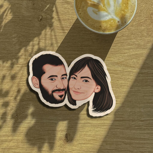 Caricature Fridge Magnet | Personalized | Wooden - Image 2