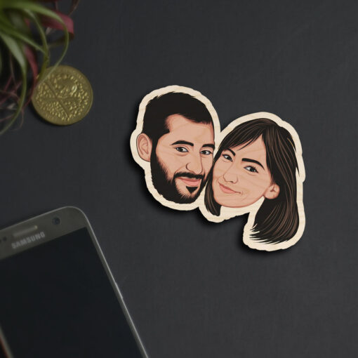Caricature Fridge Magnet | Personalized | Wooden - Image 6