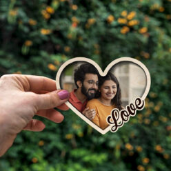 Personalized Heart Wooden Fridge Magnet | 4.5x3.5 Inch