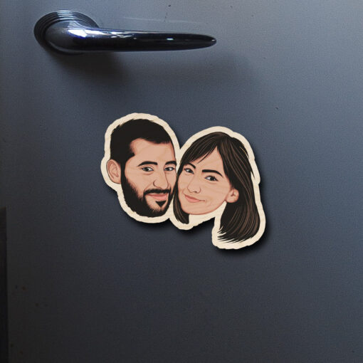 Caricature Fridge Magnet | Personalized | Wooden - Image 4