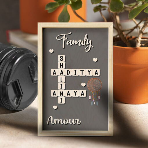 Custom Scrabble Name Frame | Wooden | 12x8 inches