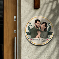 Caricature Wooden Name Plate |  Personalized | 12*12 inches