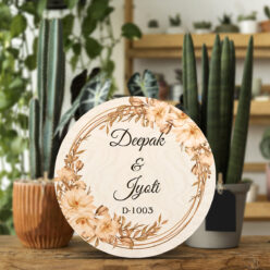 Watercolor Floral Wooden Nameplate | Personalized | 12x12 inches