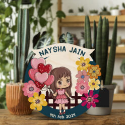 Personalized Girl Kid Wooden Name plate