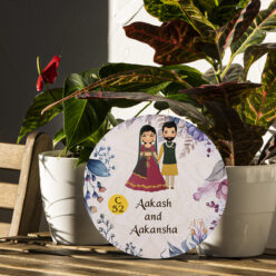 Floral Couple Theme Nameplate | Personalized | 12x12 inches