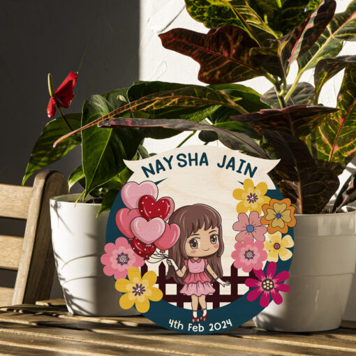 Personalized Girl Kid Wooden Name plate - Image 4