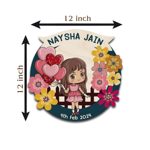 Personalized Girl Kid Wooden Name plate - Image 6